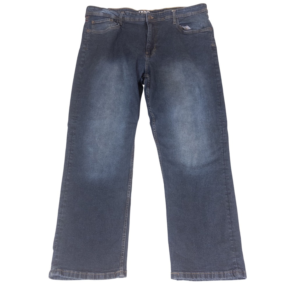 IZOD Jeans Mens 40x30 Relaxed Fit Dark Wash Blue Denim Stretch Pants RN140976